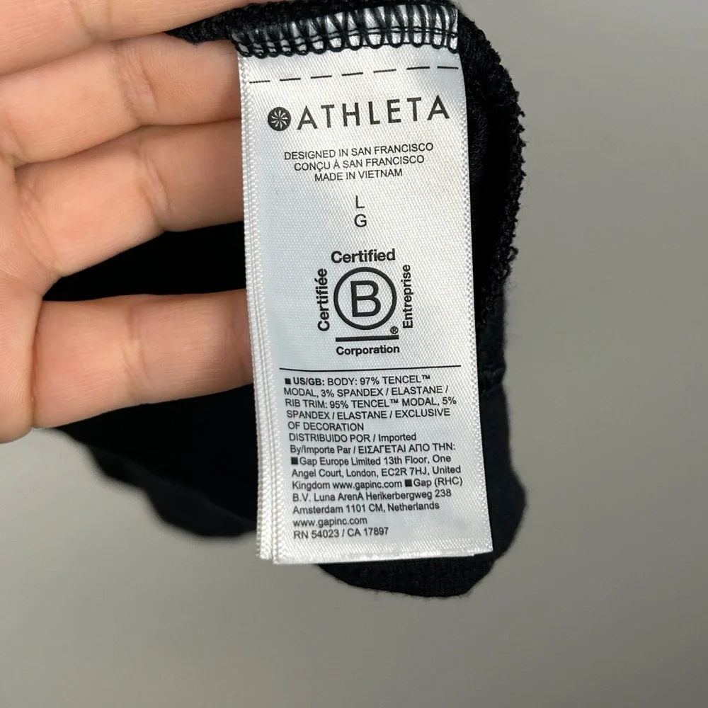 Athleta size L Pranayama Restore Wrap black long cardigan nirvana fabric relaxed